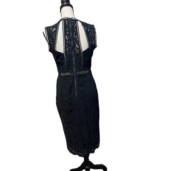 Bardot Splice Panel Lace Cutout Midi Dress in Black size 8 - Picture 4 of 6